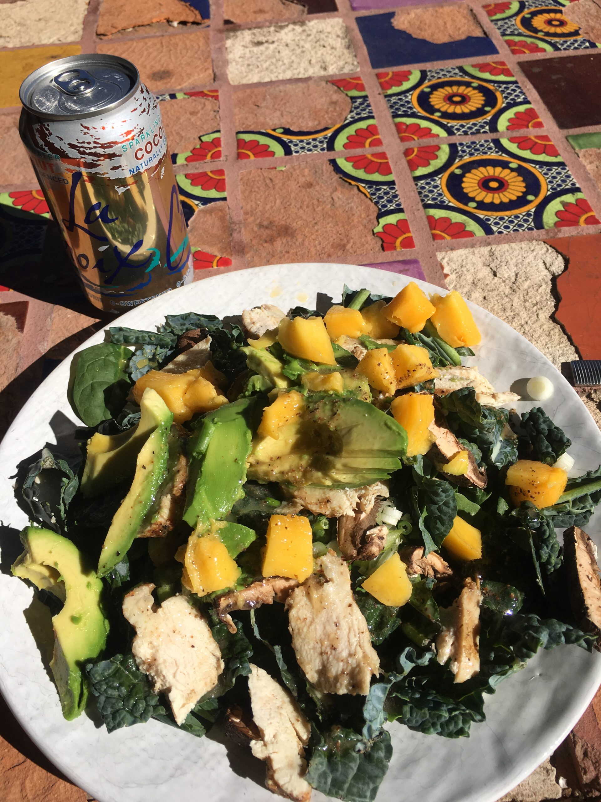 Kale, Chicken, Avacado, Mango, Green Onion Salad