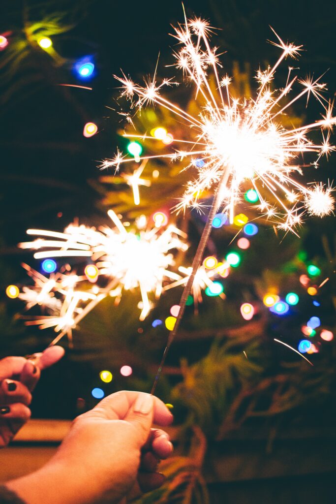 Sparklers on New Year's Eve