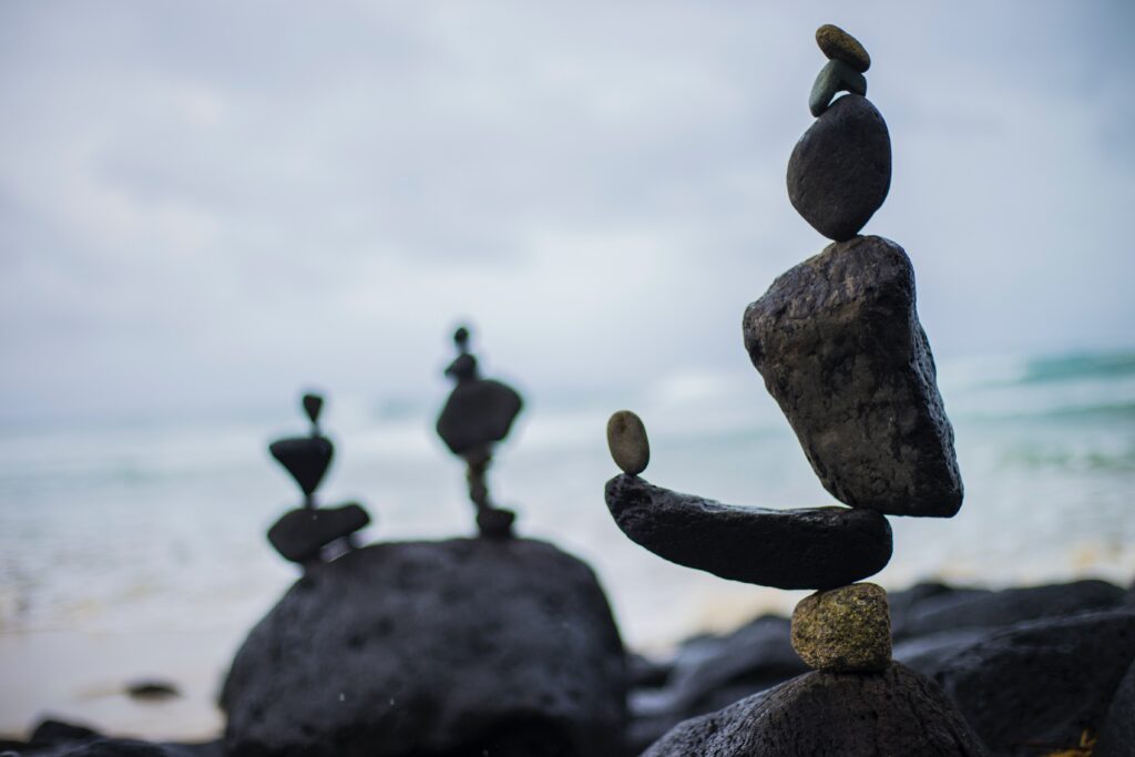 Rocks Balancing on Waters Edge