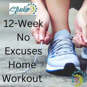 12 week at home workout graphic for Studio B and Stacy Reuille-Dupont