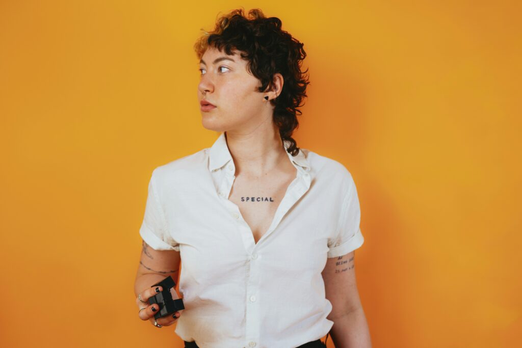 Woman with special tattoo